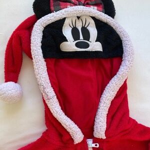 Minnie Mouse Disneyland Red Santa Hoodie Sweatshirt - Jingle Bells - READ